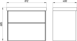 ASB-Woodline Тумба с раковиной Гранада 80 подвесная авокадо софт – фотография-7